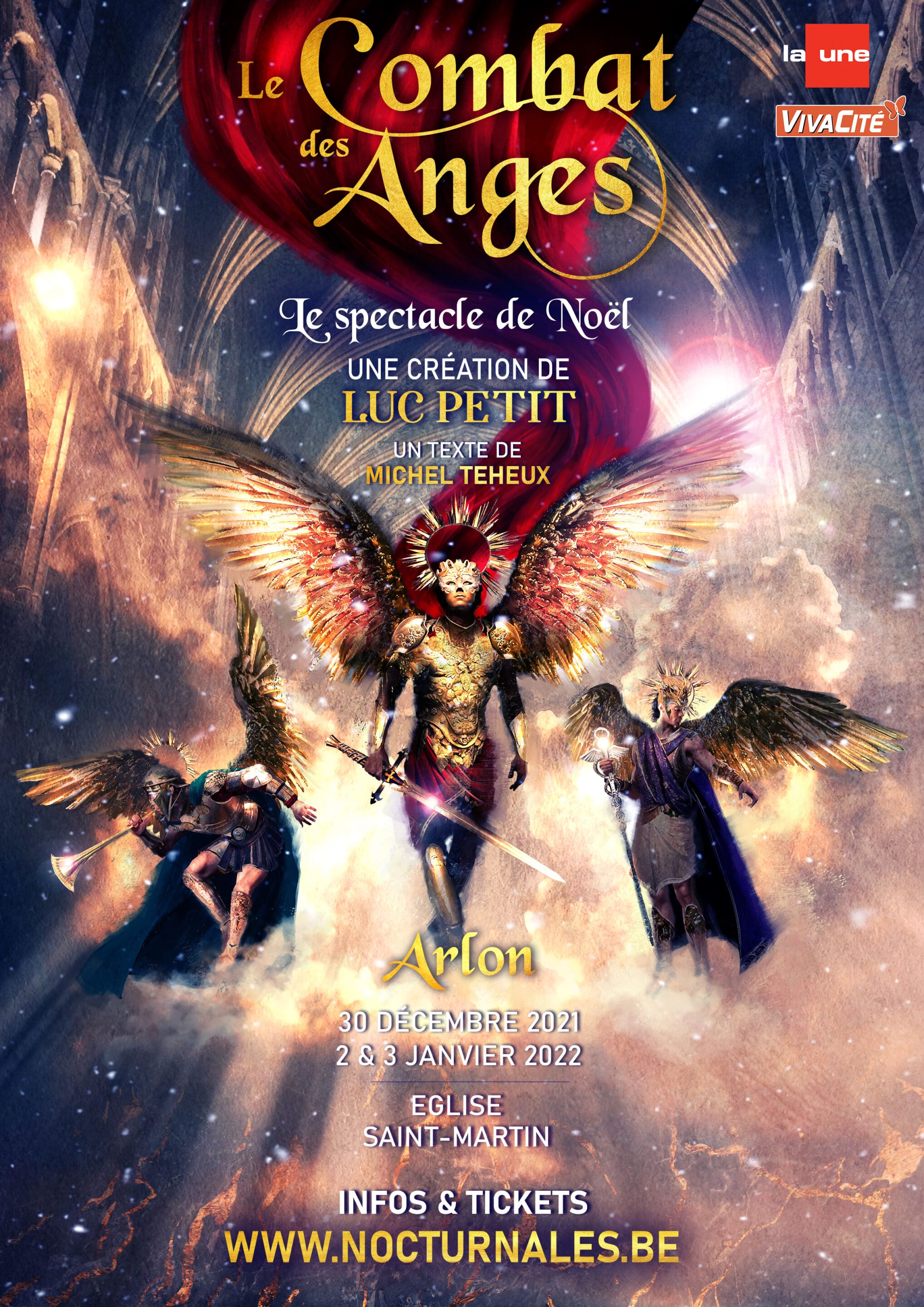 CDA_Affiche_Arlon_logos Pinocchio Le nouveau spectacle de Luc PETIT au Château de Beloeil, été 2022